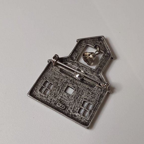 Metal School House With Bell Brooch - Picture 4 of 8